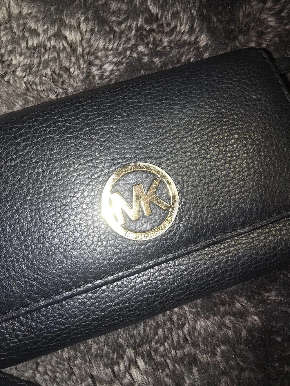 Michael Kors Black Leather Wallet Wristlet Mk